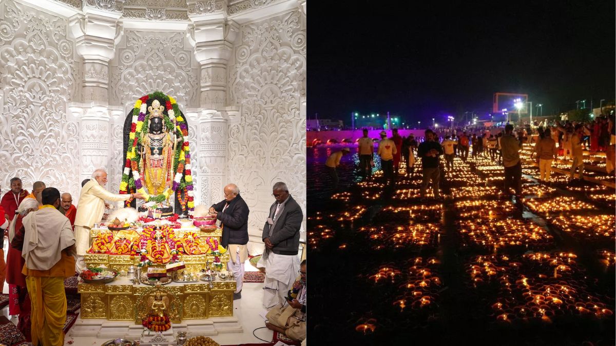 Ayodhya News:प्राण प्रतिष्‍ठा के बाद लाखों दियों से जगमग हुई प्रभु राम की अवध नगरी